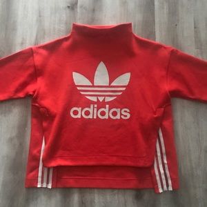 Adidas Originals Cropped Mockneck Sweater Sz Med